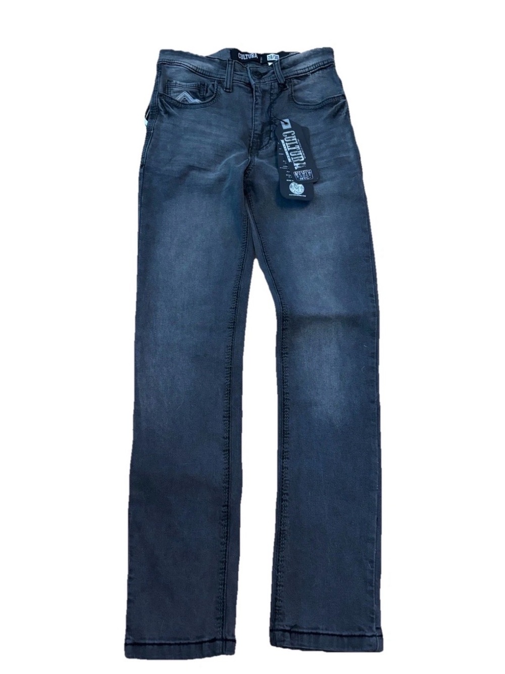 Cultura Men’s Saddle Stitch Athletic Fit Stretch Gray Washed Jeans 28x30